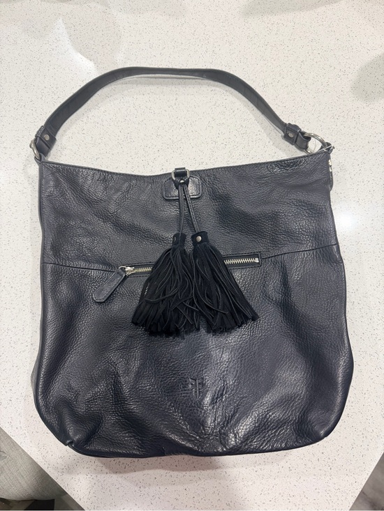 Frye Handbags - Frye Black Leather Tassel Hobo Bag